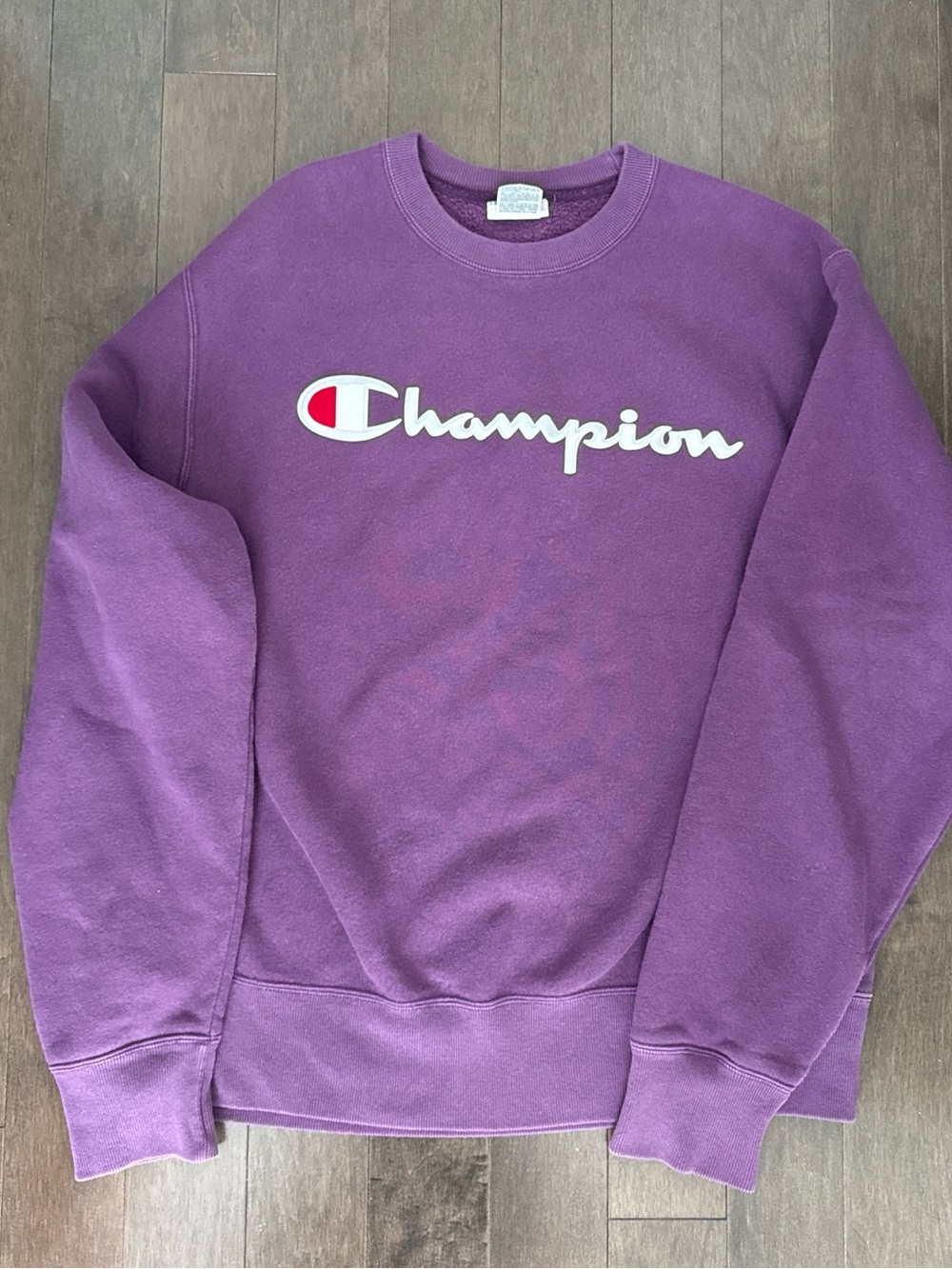 Champion Purple Crewneck with White Script Logo